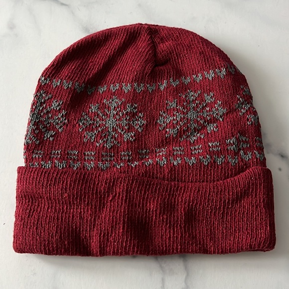 Men’s Insulated Hat, Knit Beanie, Red & Grey One Size New w/Tag - Picture 3 of 3
